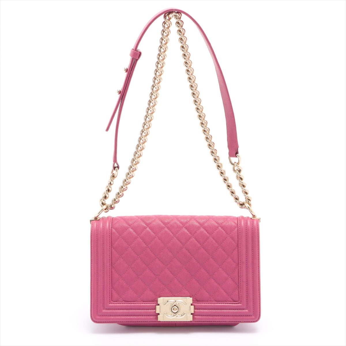 Boy Caviarskin Chain Pink Gold Metal