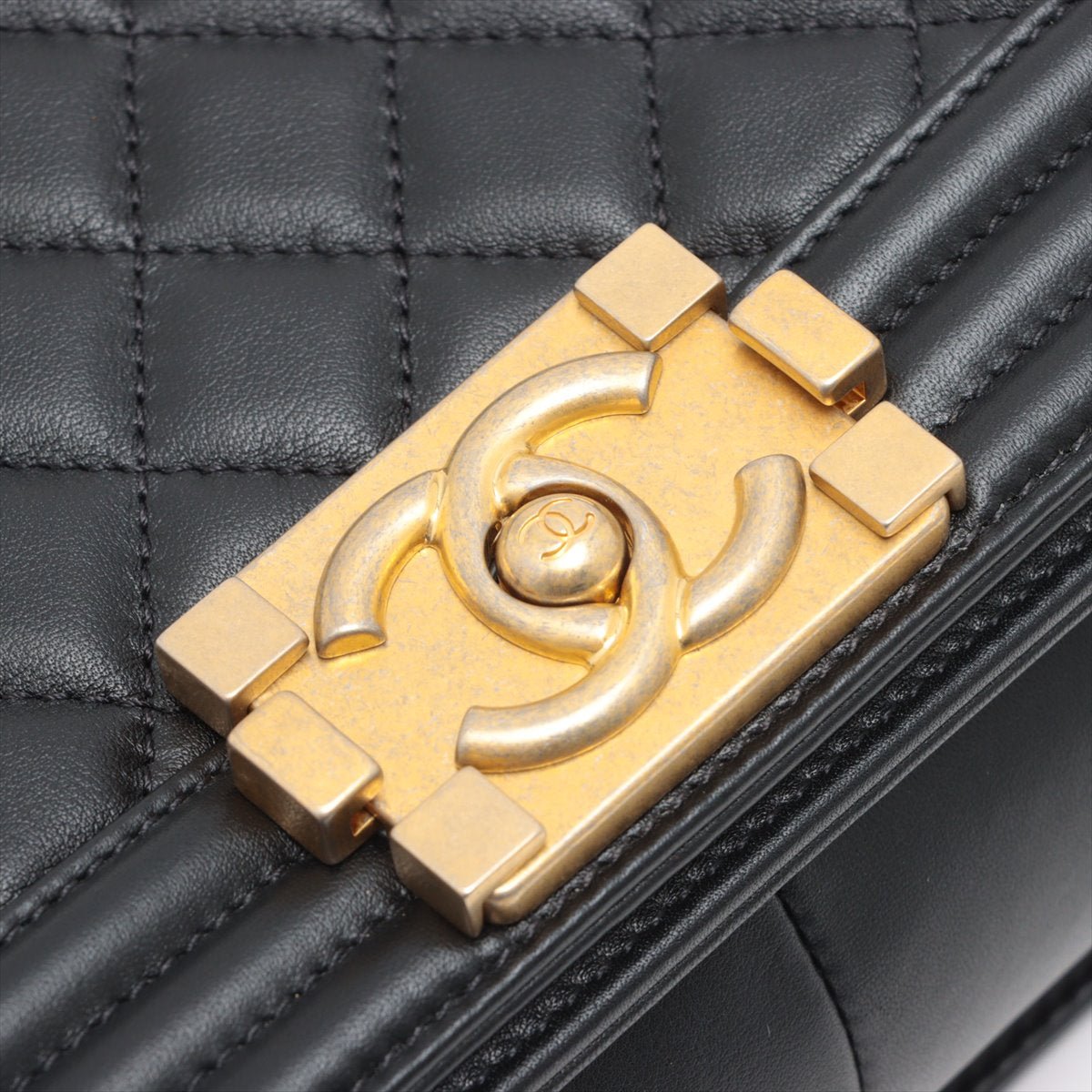 Boy Leather Chain Black Gold Metal