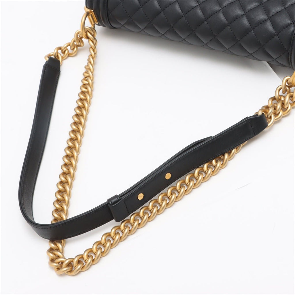 Boy Leather Chain Black Gold Metal