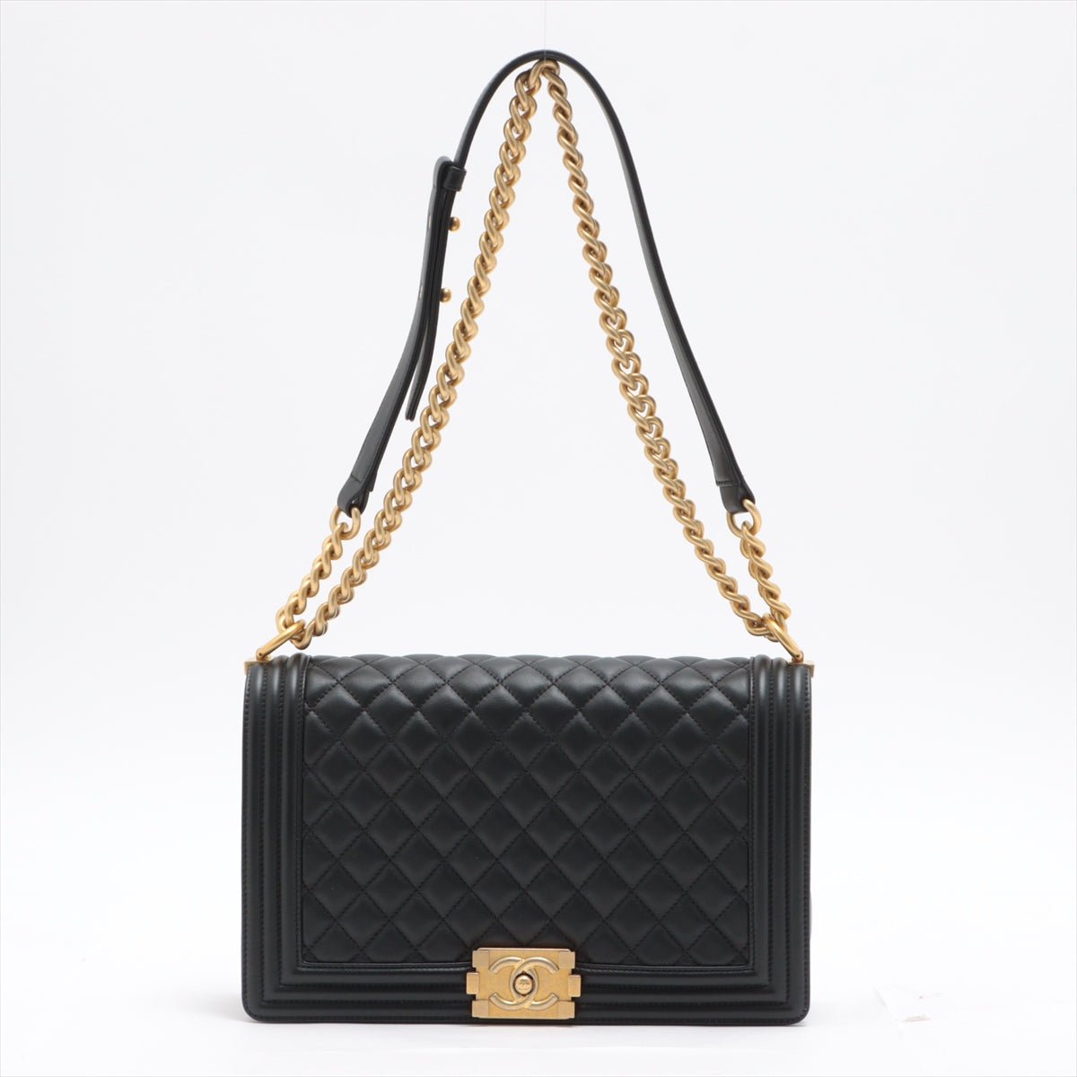Boy Leather Chain Black Gold Metal