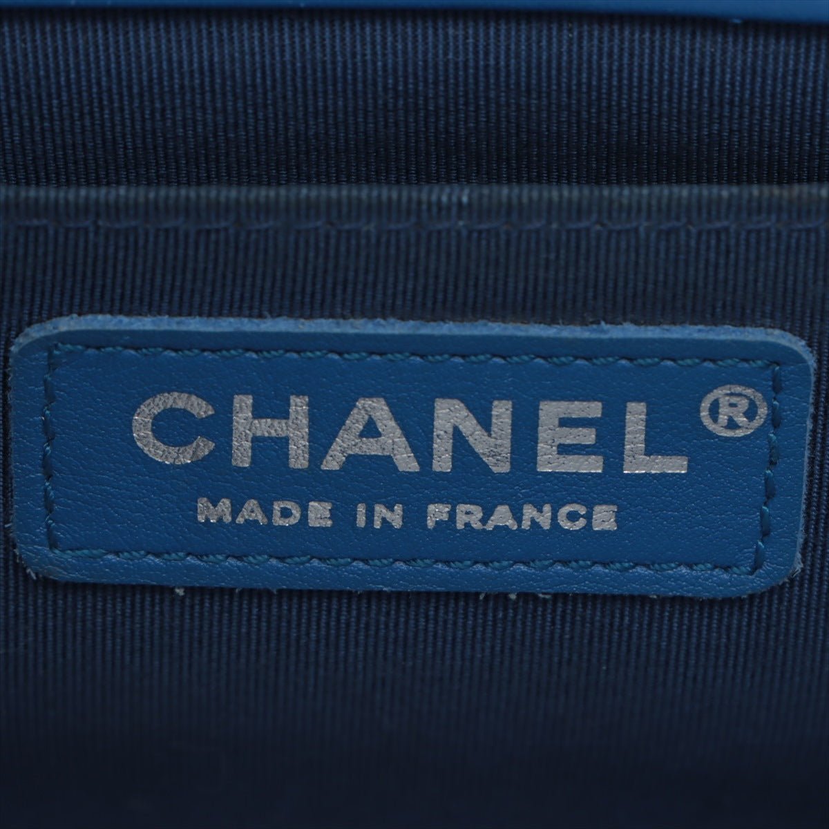 Boy Medium Chevron Calfskin Blue Flap Bag