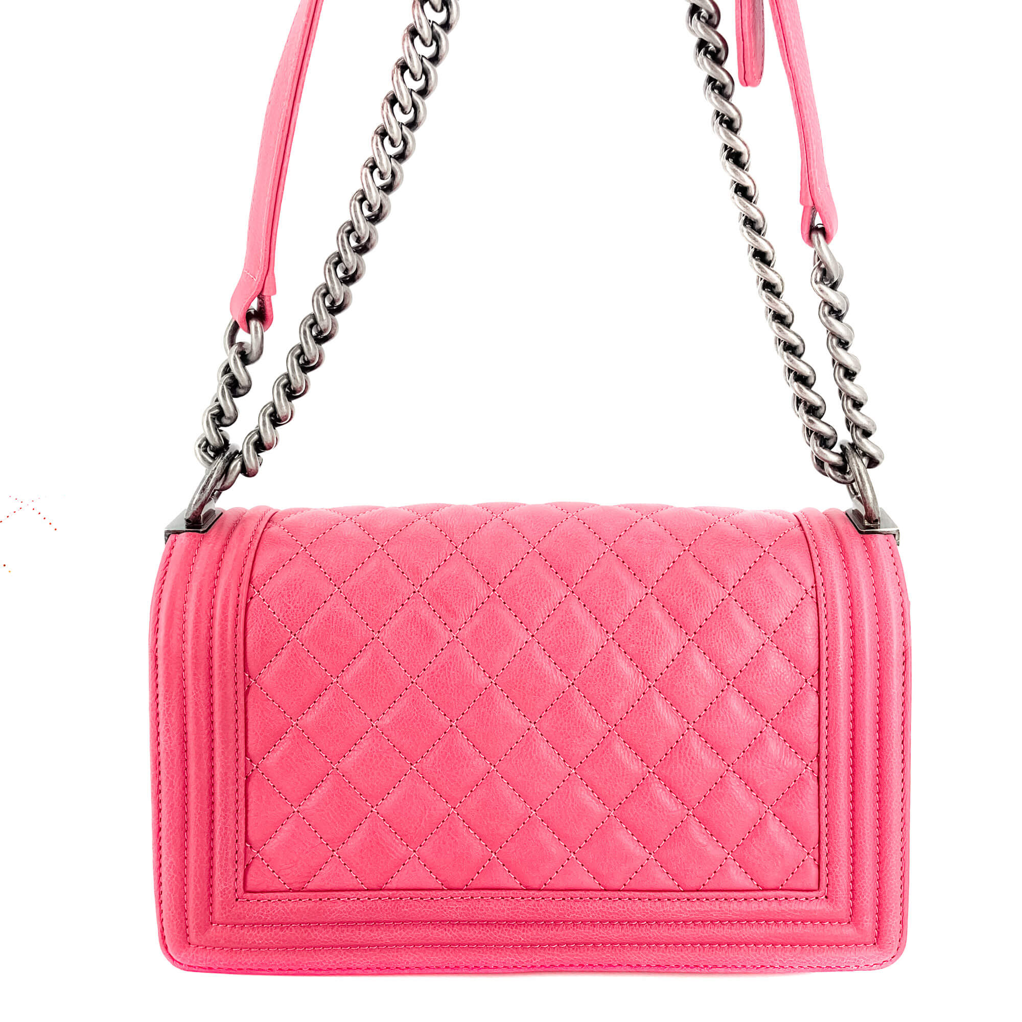 Boy Medium Quilted Calfskin Pink Bag