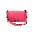 Boy Medium Quilted Calfskin Pink Bag
