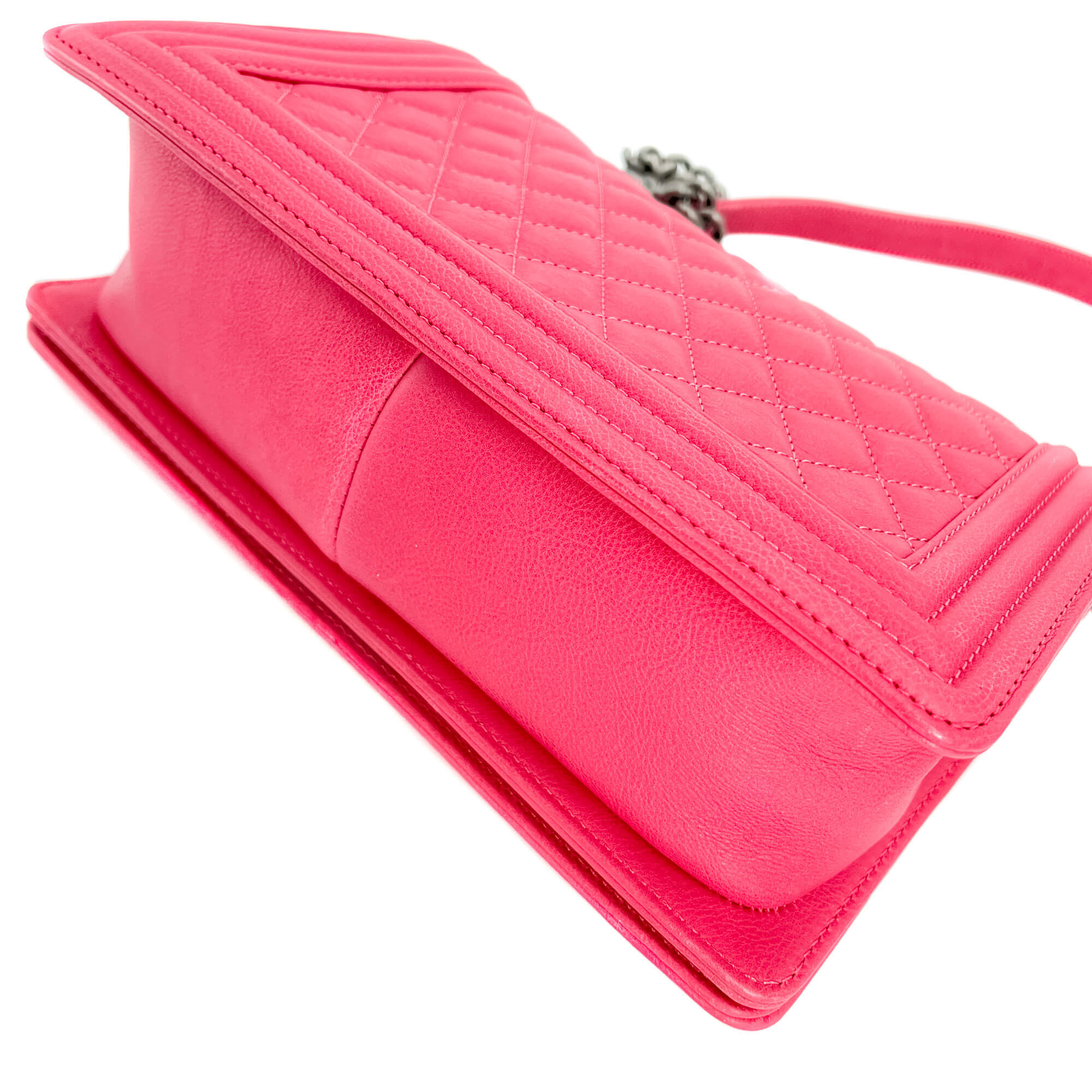 Boy Medium Quilted Calfskin Pink Bag
