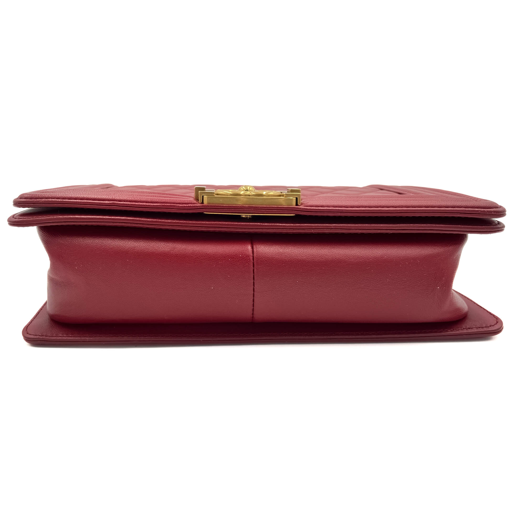 Boy Medium Quilted Calfskin Red Flap Bag