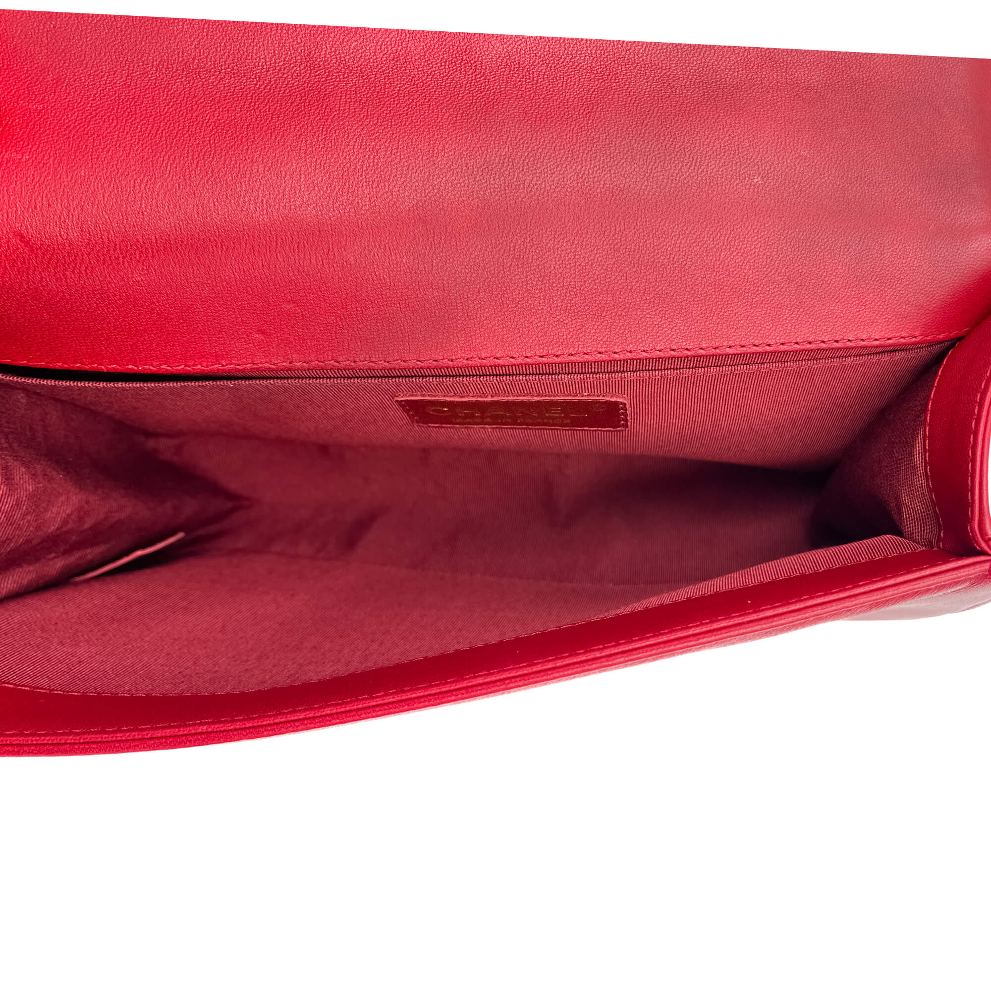 Boy Medium Quilted Calfskin Red Flap Bag