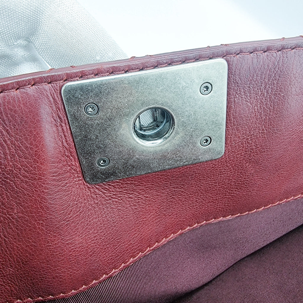 Boy Reverso Shopping Tote Burgundy Calfskin