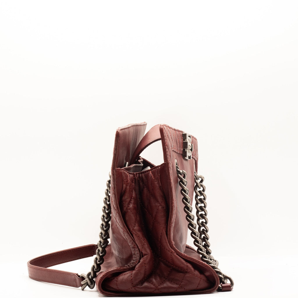 Boy Reverso Shopping Tote Burgundy Calfskin