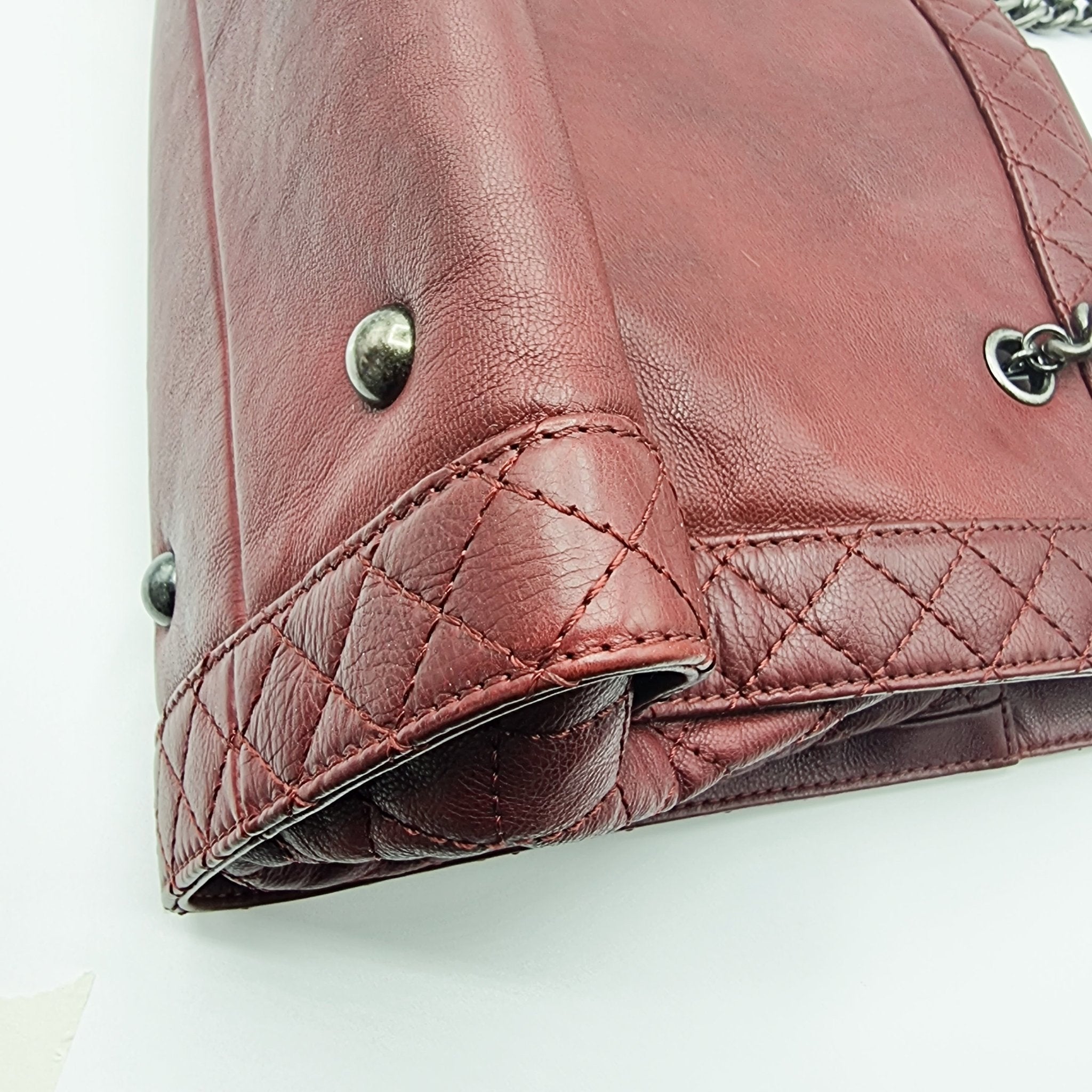 Boy Reverso Shopping Tote Burgundy Calfskin