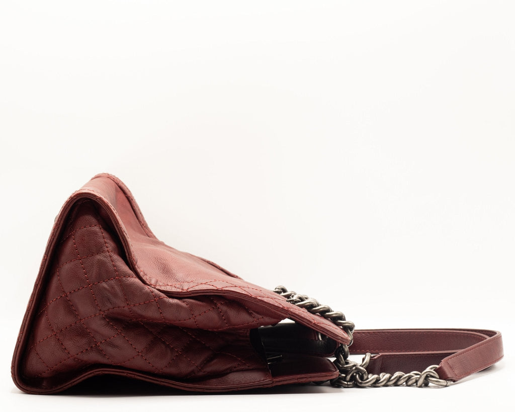 Boy Reverso Shopping Tote Burgundy Calfskin