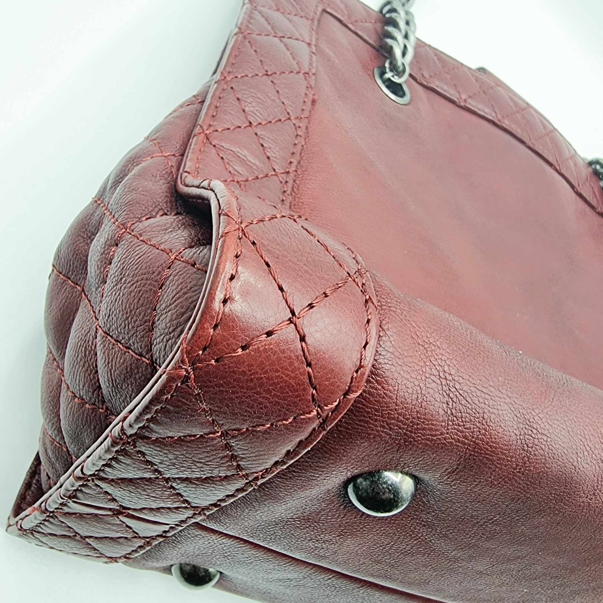Boy Reverso Shopping Tote Burgundy Calfskin