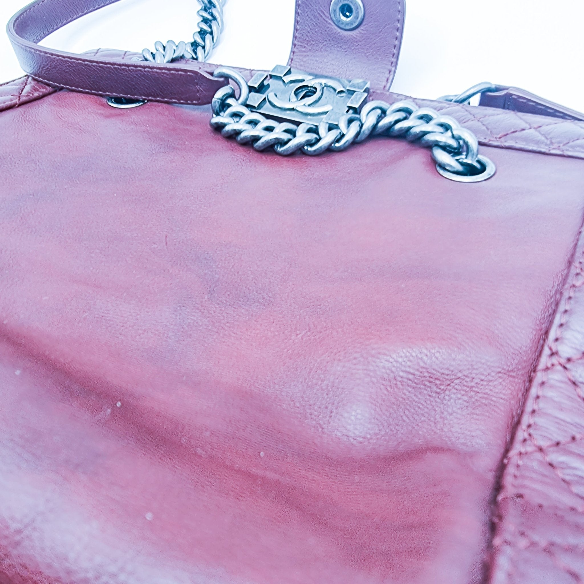 Boy Reverso Shopping Tote Burgundy Calfskin