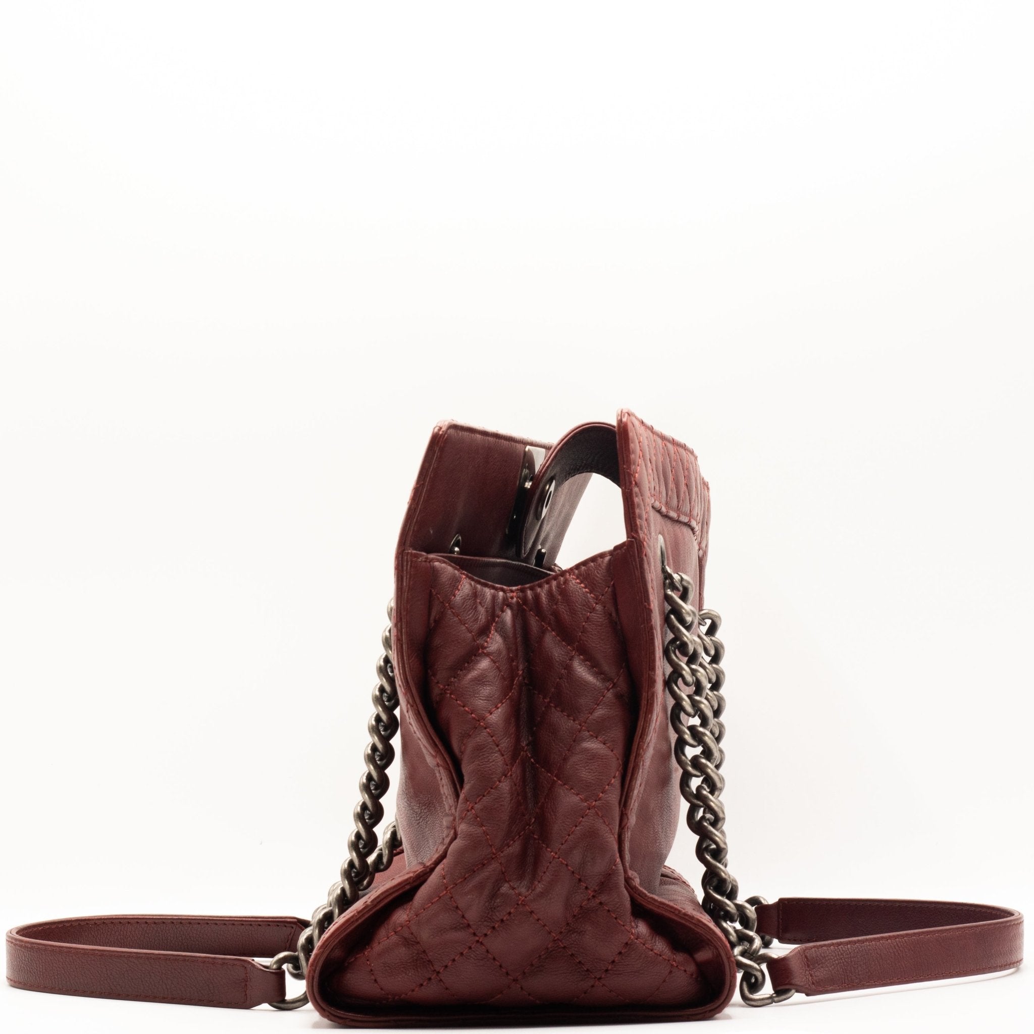 Boy Reverso Shopping Tote Burgundy Calfskin