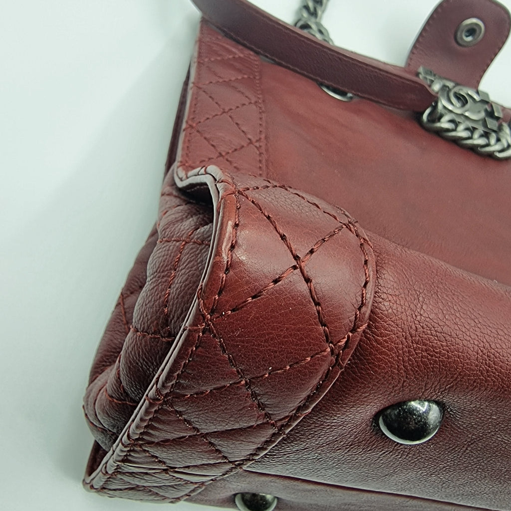 Boy Reverso Shopping Tote Burgundy Calfskin