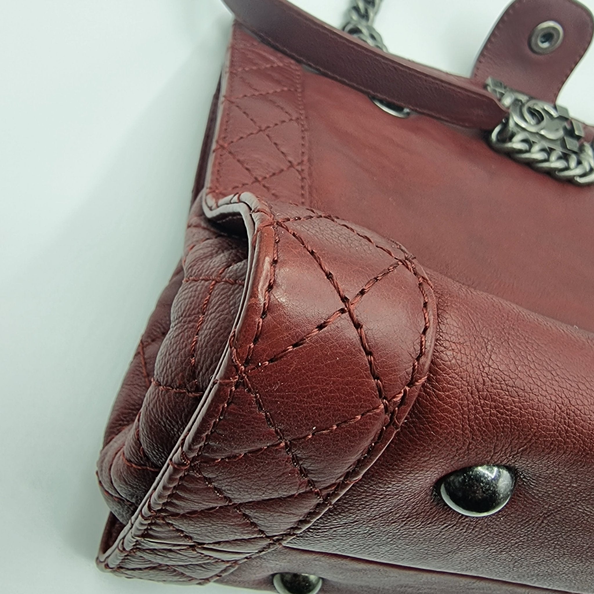 Boy Reverso Shopping Tote Burgundy Calfskin