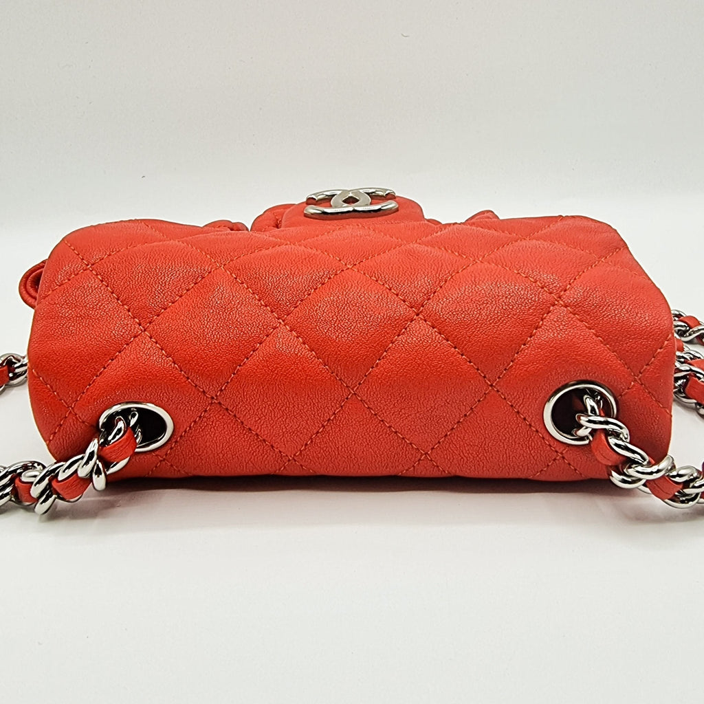 Chain Around Limited Edition Small Red Leather Flap