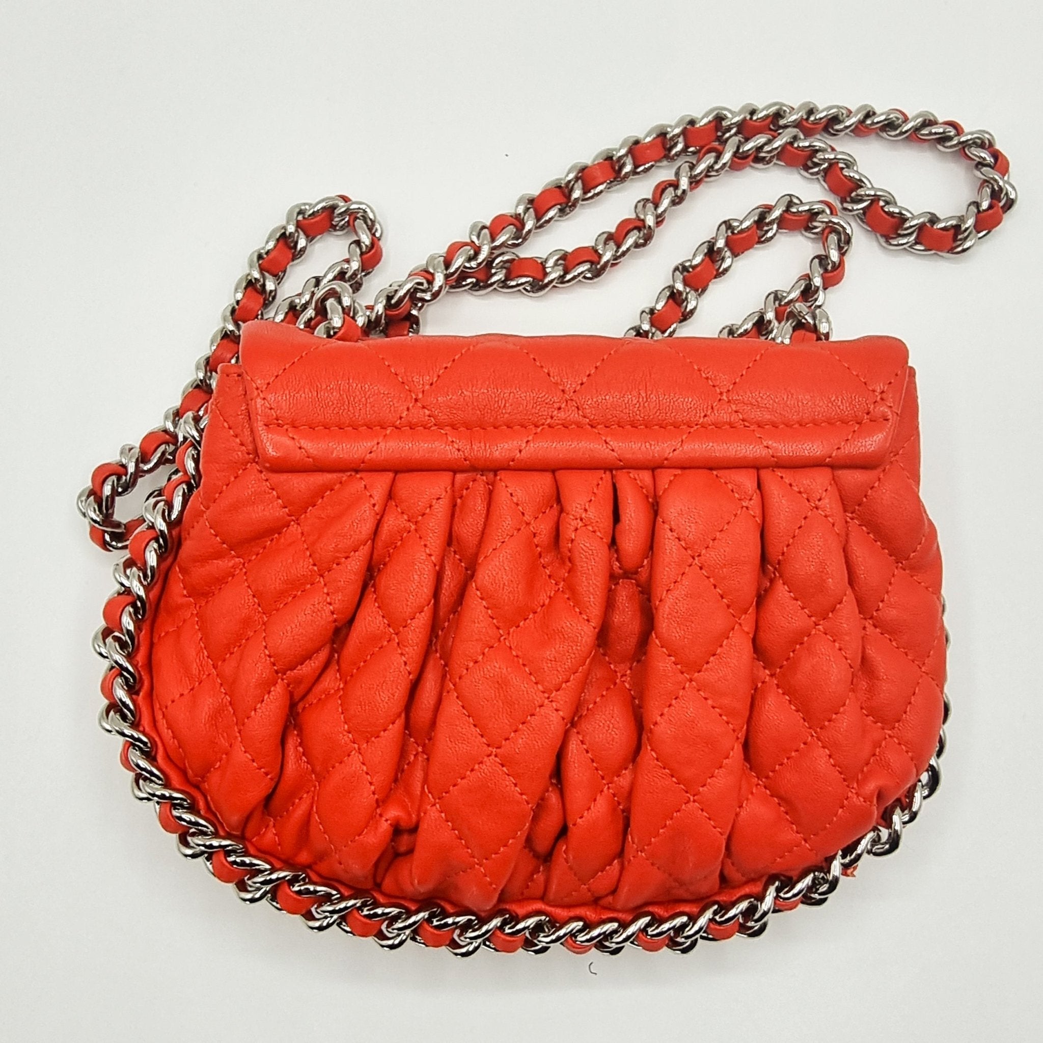 Chain Around Limited Edition Small Red Leather Flap