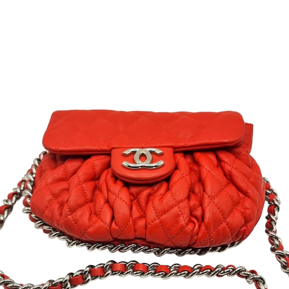 Chain Around Limited Edition Small Red Leather Flap