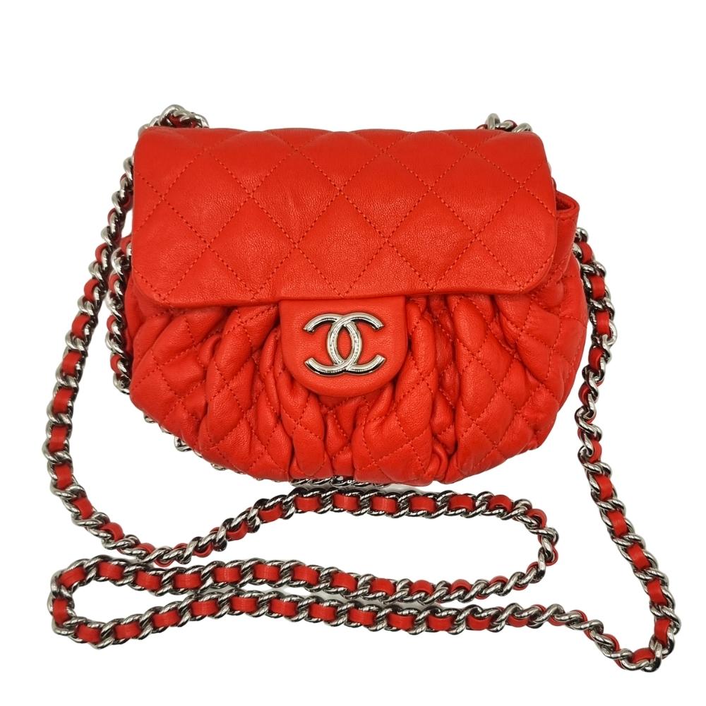 Chain Around Limited Edition Small Red Leather Flap