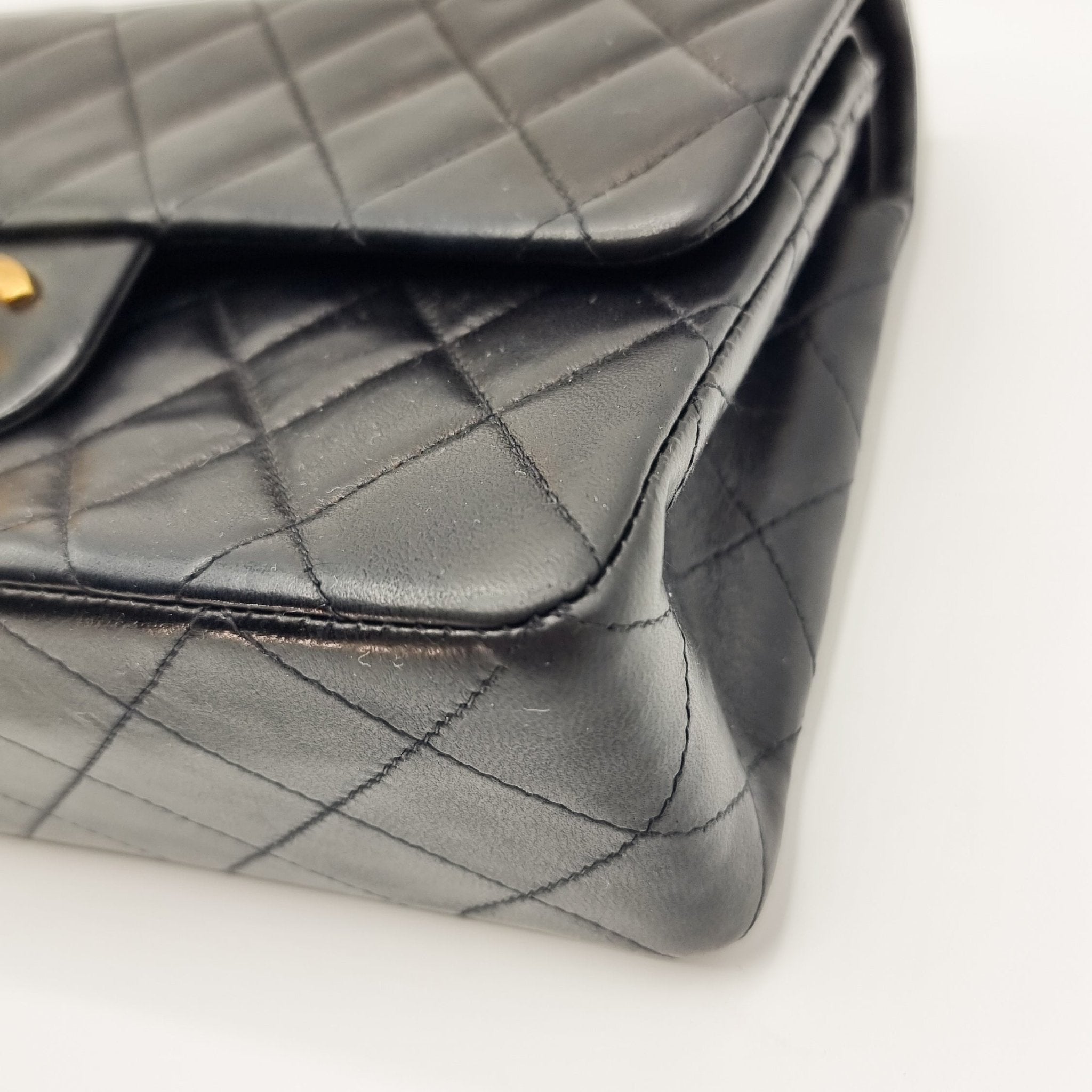 Chanel Double Flap 1997-1999 Black Lambskin Small