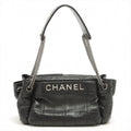 Chocolate Bar Black Lambskin Leather Chain