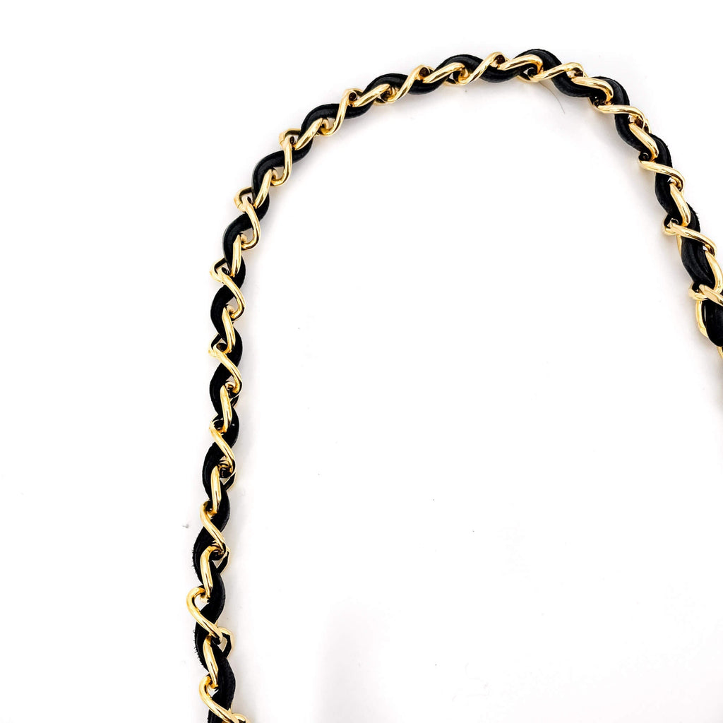 Classic Double Flap Chain Bag Black Leather Medium