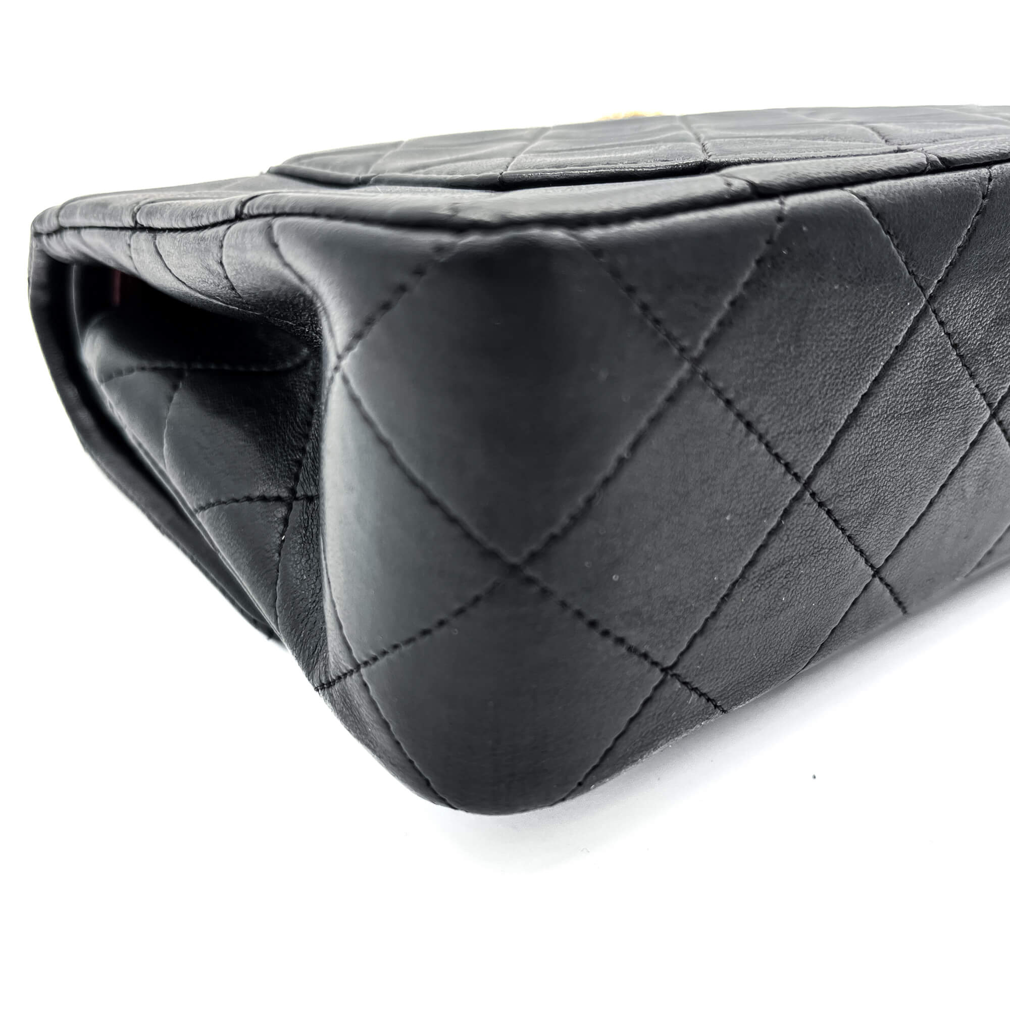 Classic Double Flap Chain Bag Black Leather Small