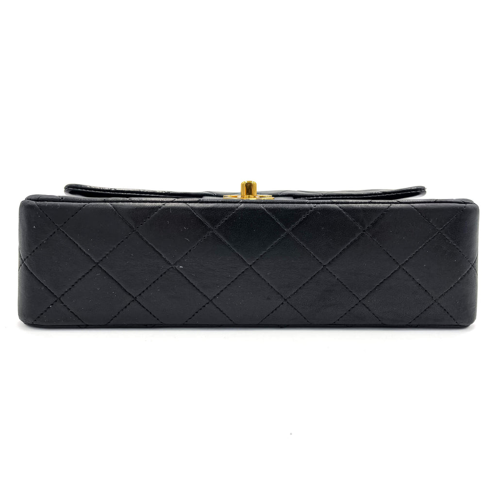 Classic Double Flap Chain Bag Black Leather Small