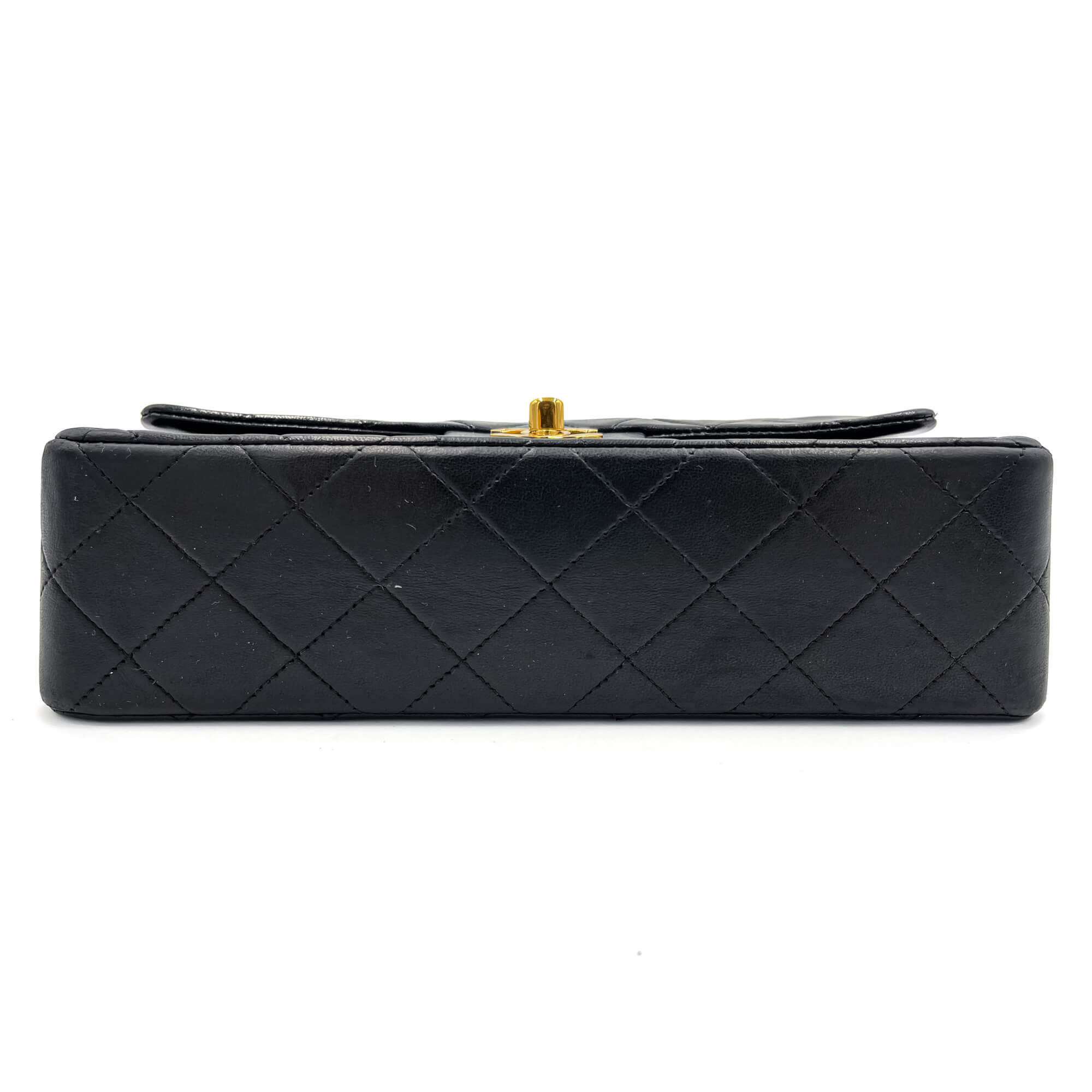 Classic Double Flap Chain Bag Black Leather Small