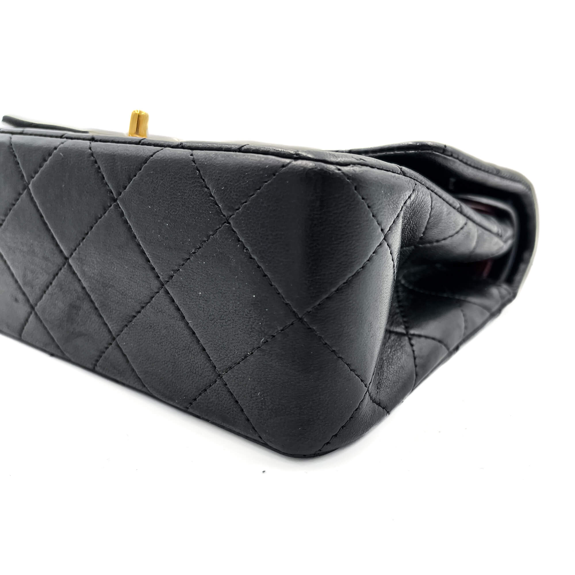 Classic Double Flap Chain Bag Black Leather Small