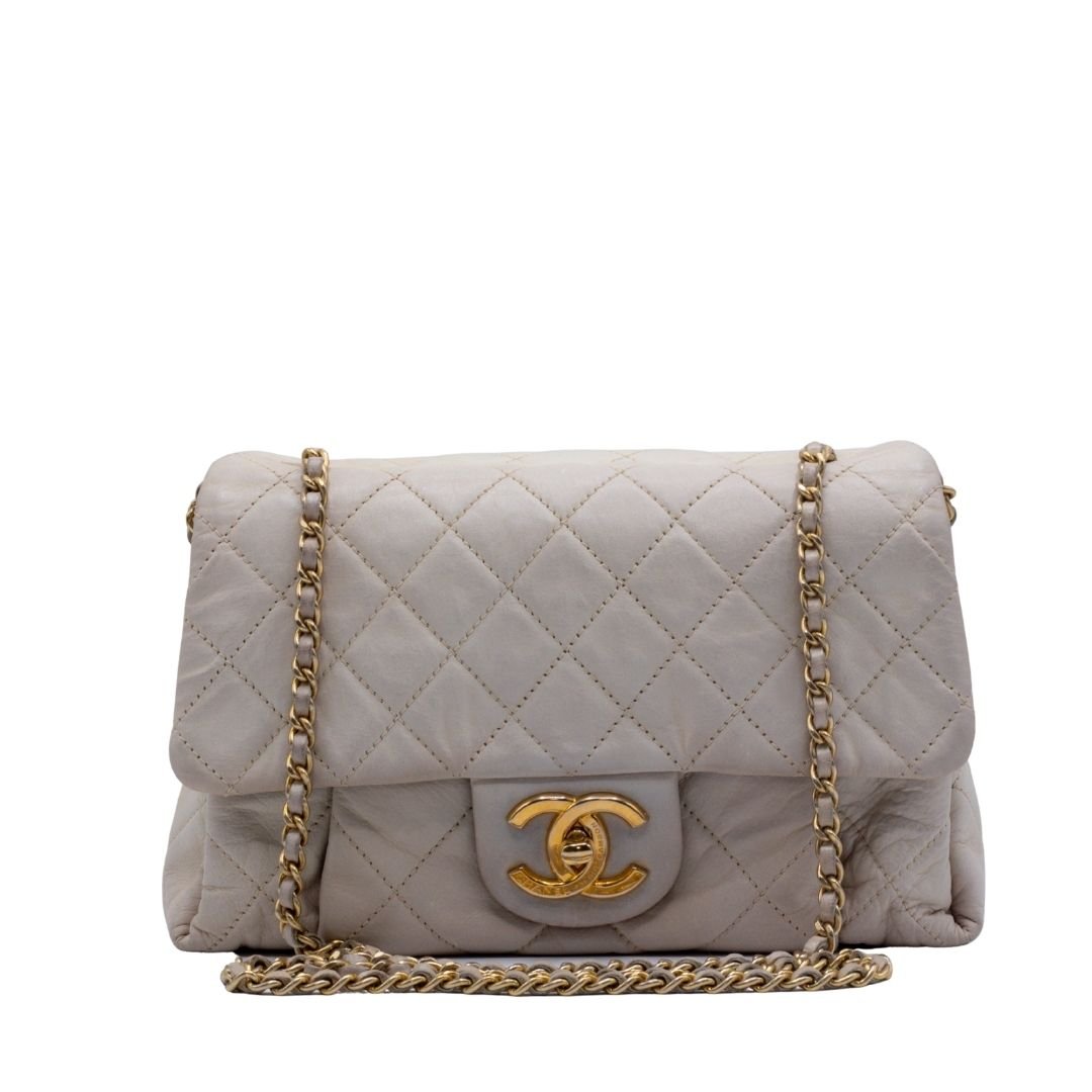 Classic Flap White Lambskin Leather