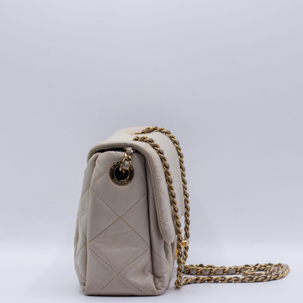 Classic Flap White Lambskin Leather