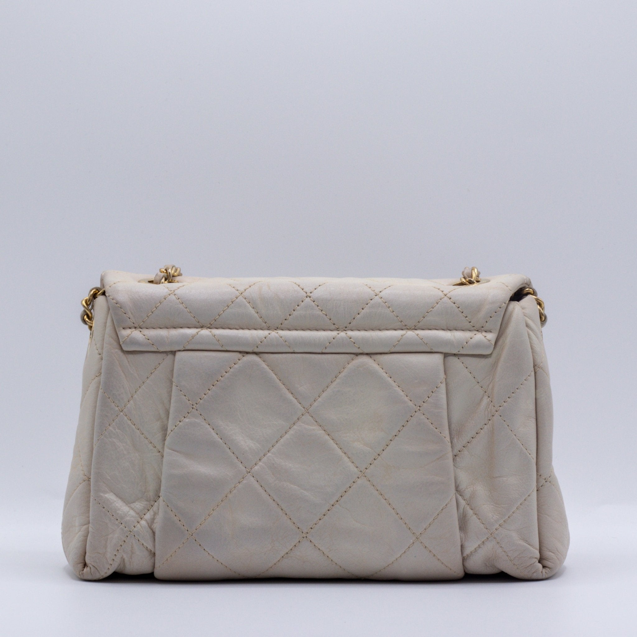 Classic Flap White Lambskin Leather