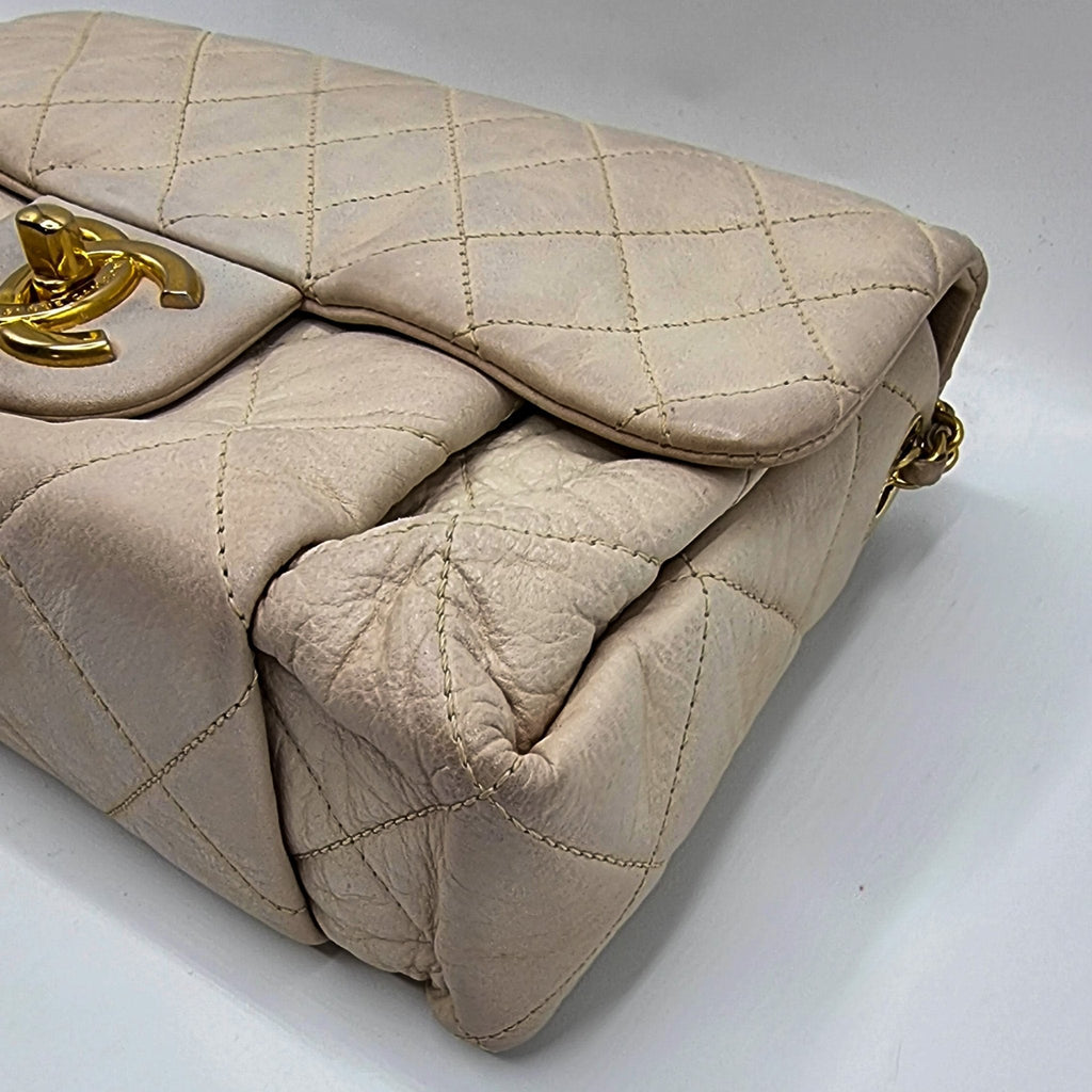 Classic Flap White Lambskin Leather