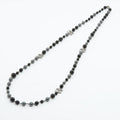 Coco Long Necklace Faux-Perles Black Silver