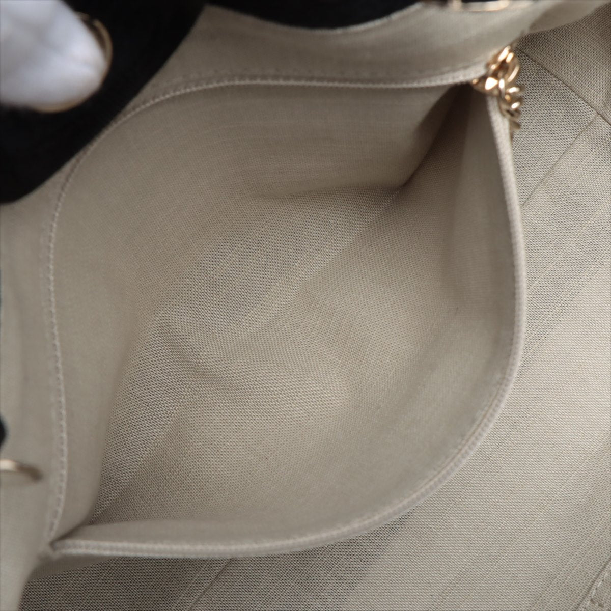 Deauville Canvas & Leather Chain Bag 2-way Black Gold