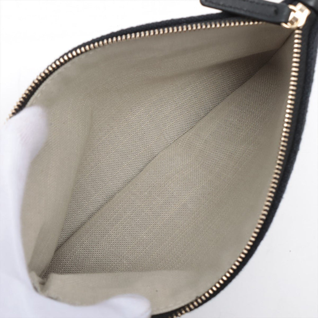 Deauville Canvas & Leather Chain Bag 2-way Black Gold