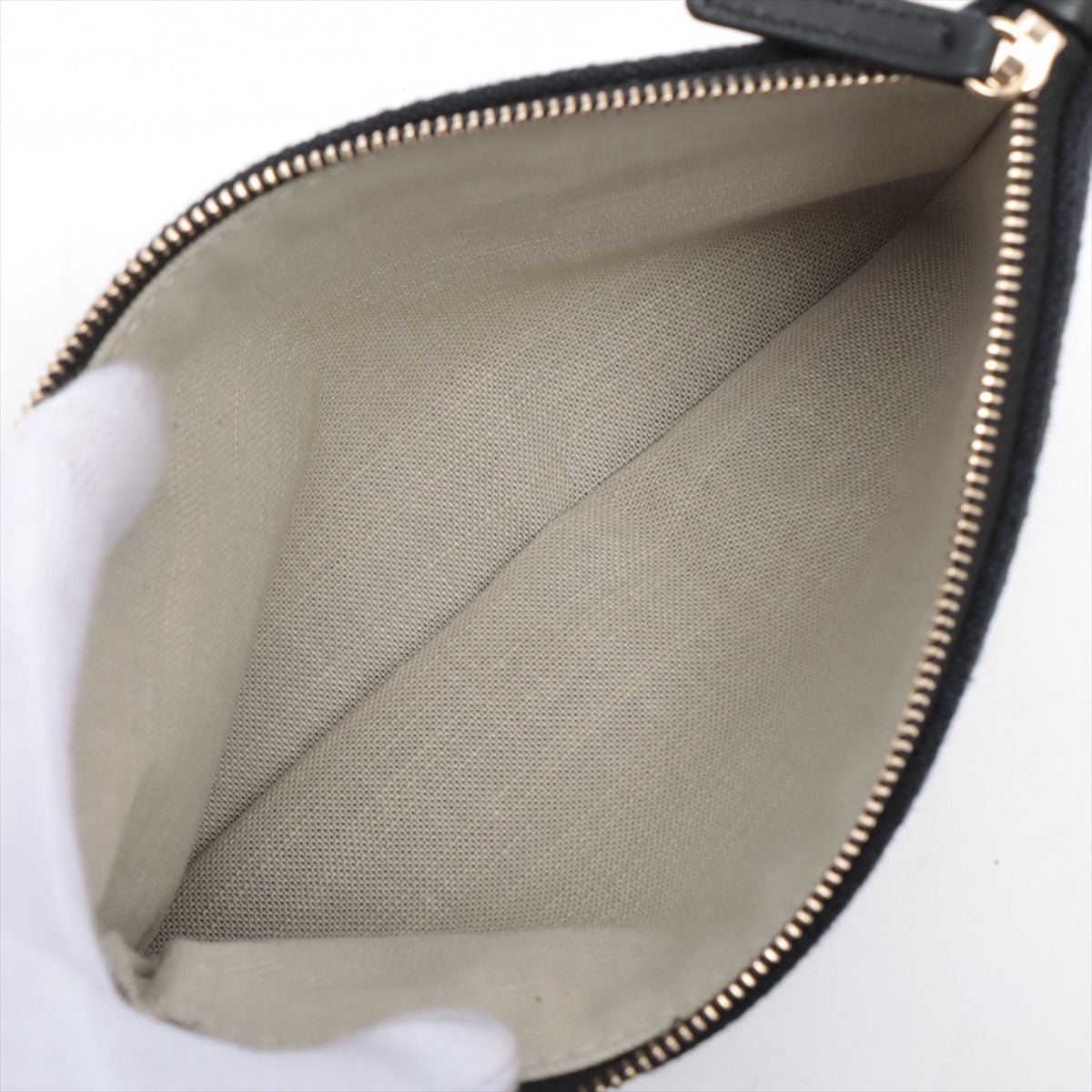 Deauville Canvas & Leather Chain Bag 2-way Black Gold