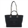 Deauville Canvas & Leather Chain Bag 2-way Black Gold