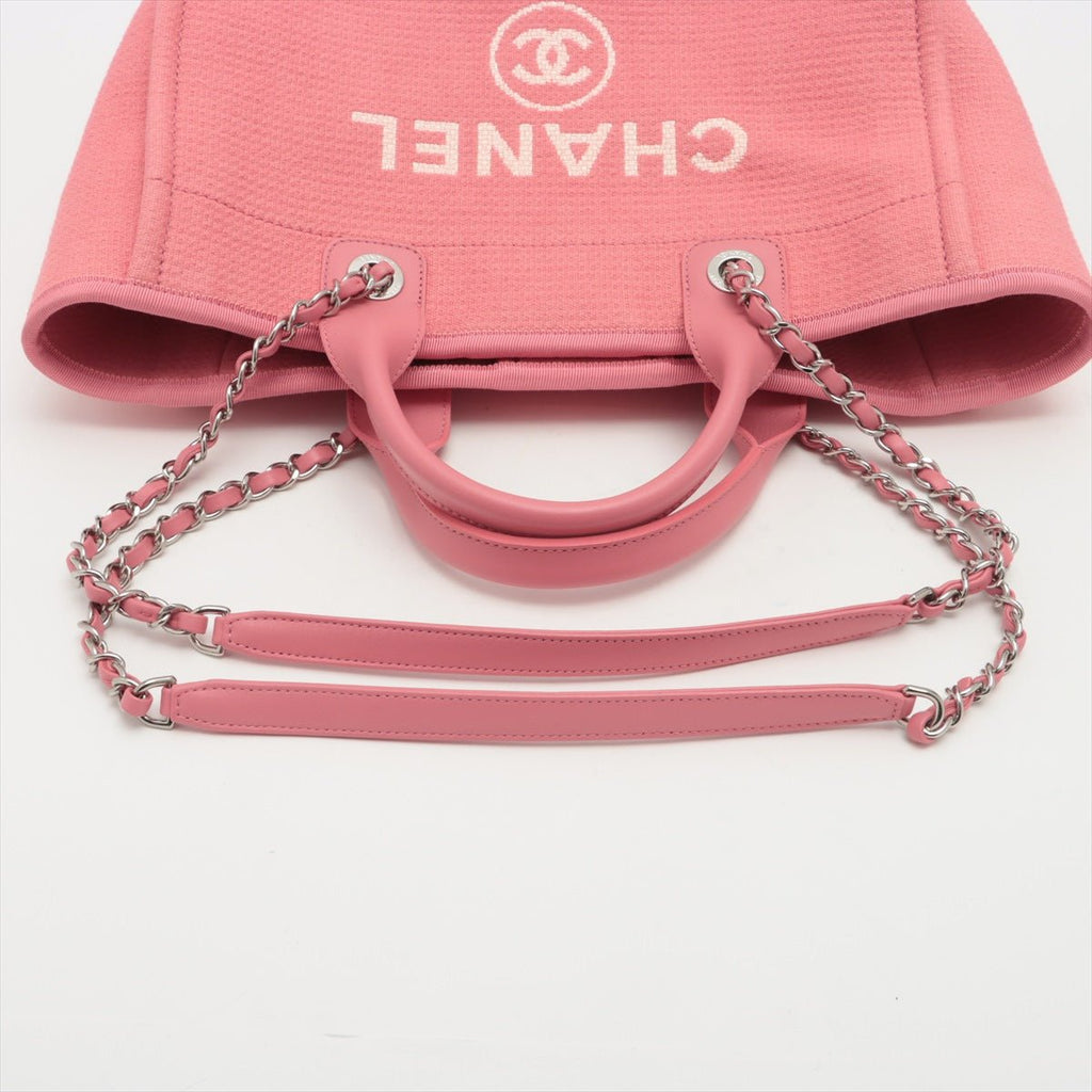 Deauville MM Canvas & Leather 2way Pink Silver