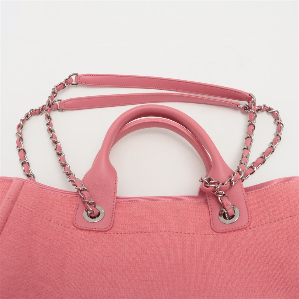 Deauville MM Canvas & Leather 2way Pink Silver