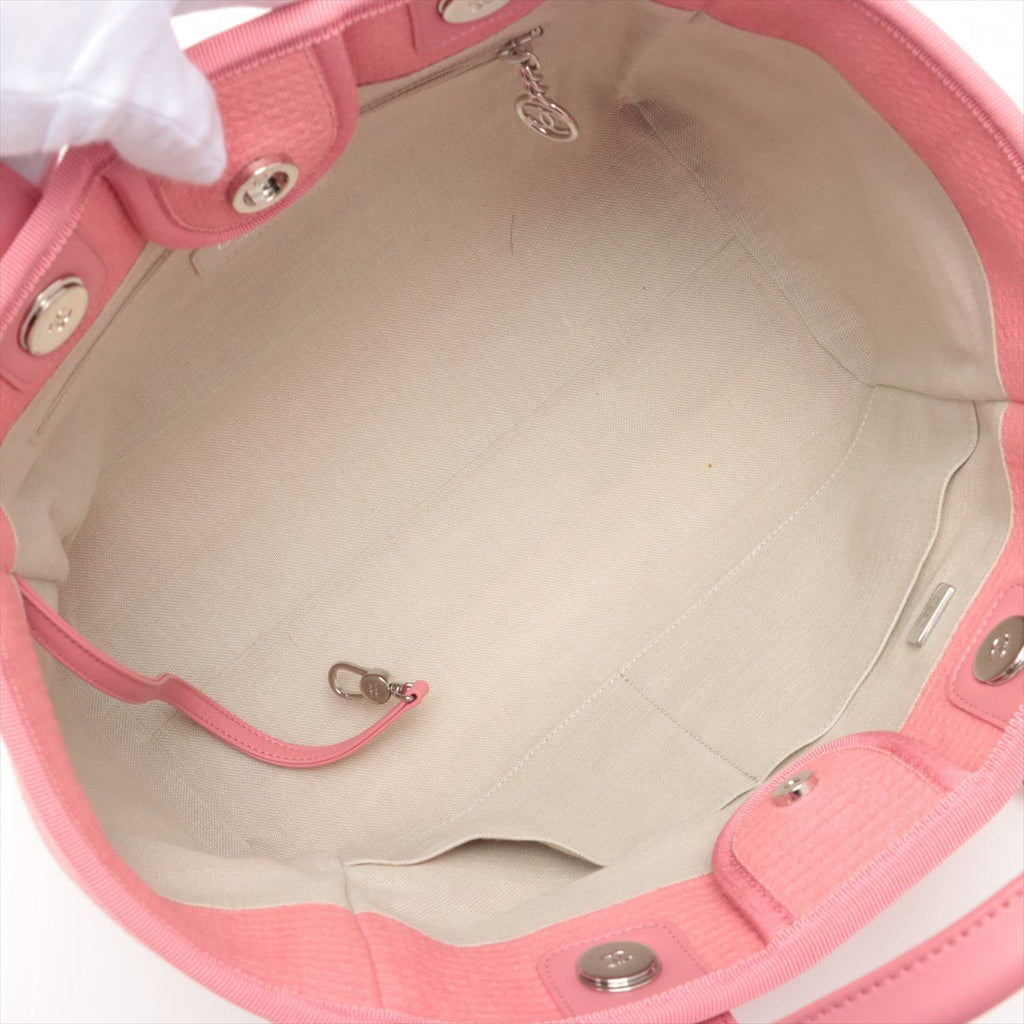 Deauville MM Canvas & Leather 2way Pink Silver
