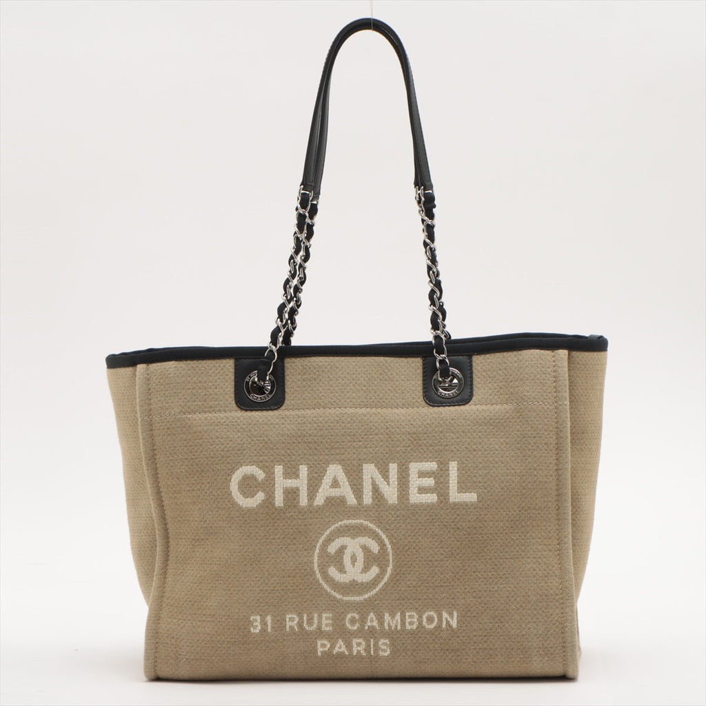Deauville MM Canvas & Leather Beige Silver