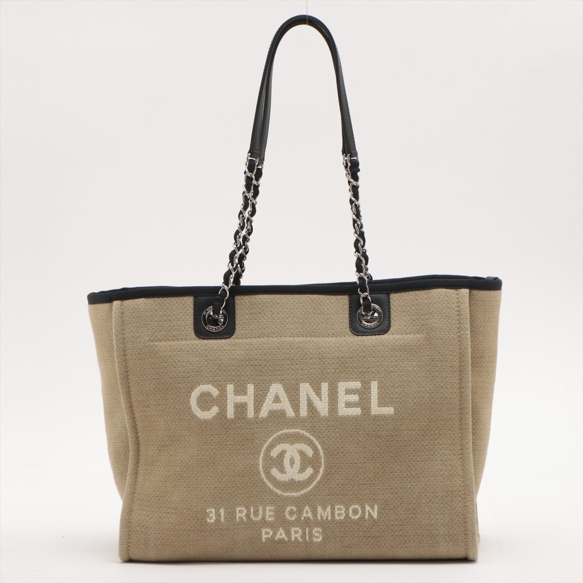 Deauville MM Canvas & Leather Beige Silver