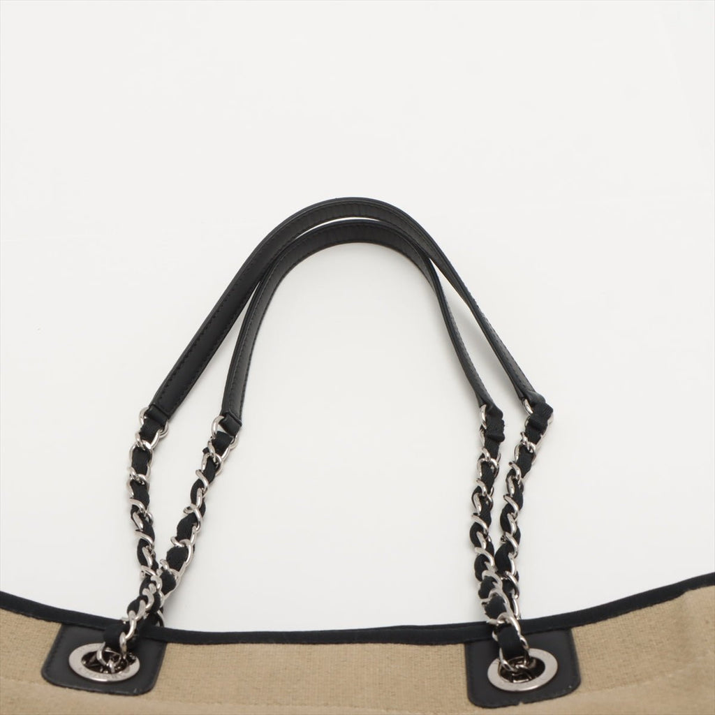Deauville MM Canvas & Leather Beige Silver