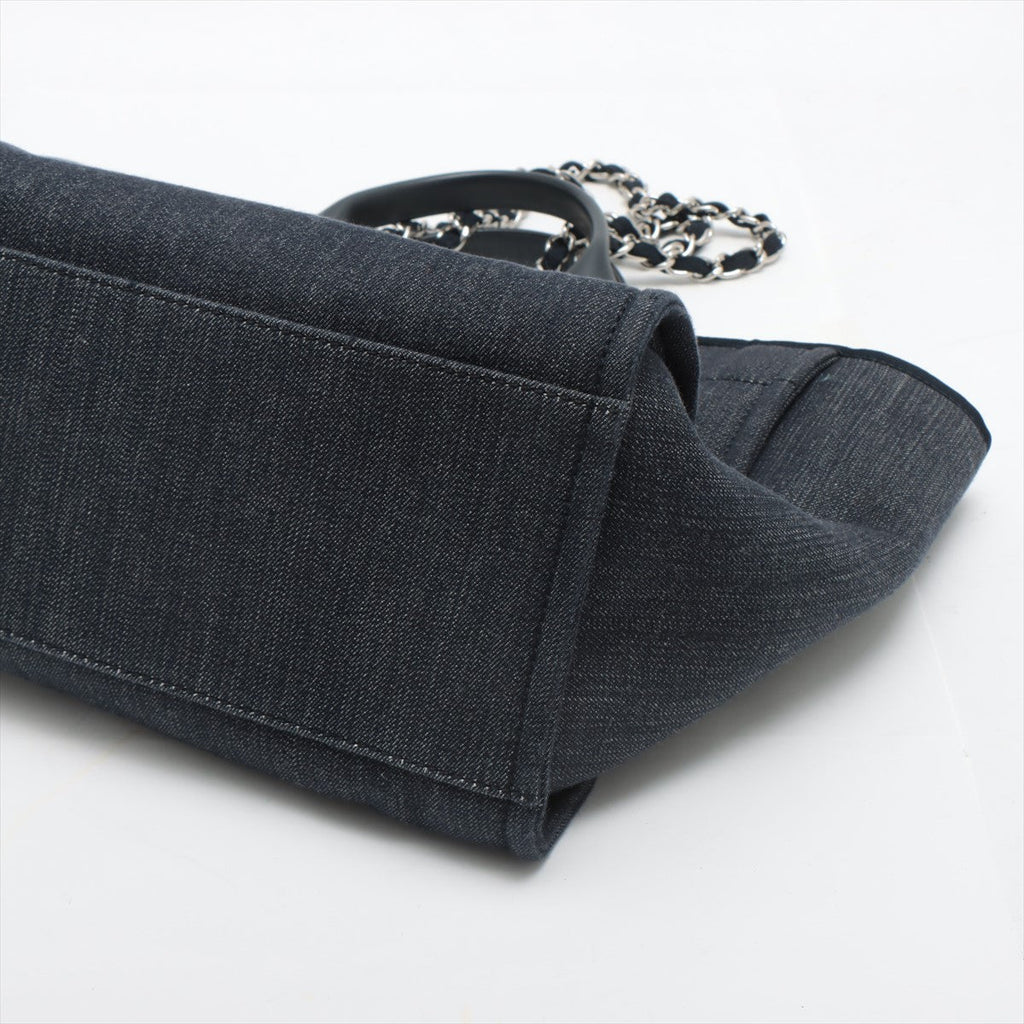 Deauville MM Canvas & Leather Denim Blue Silver