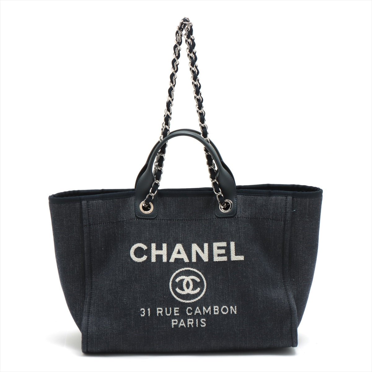 Deauville MM Canvas & Leather Denim Blue Silver