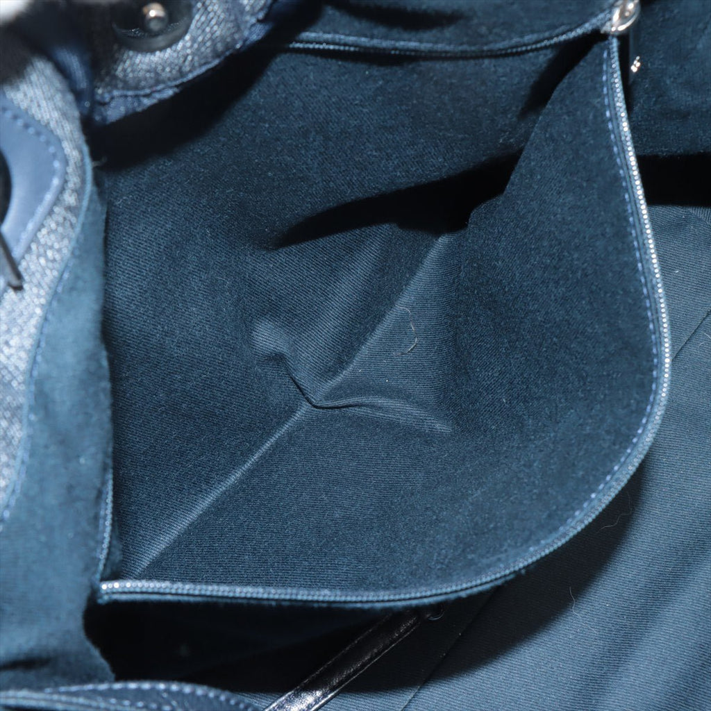Deauville MM Canvas & Leather Denim Blue Silver