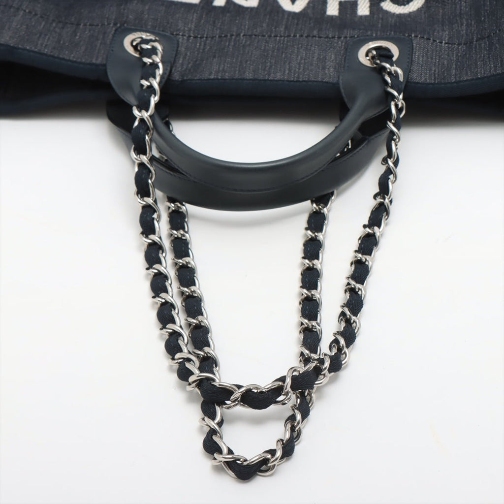 Deauville MM Canvas & Leather Denim Blue Silver