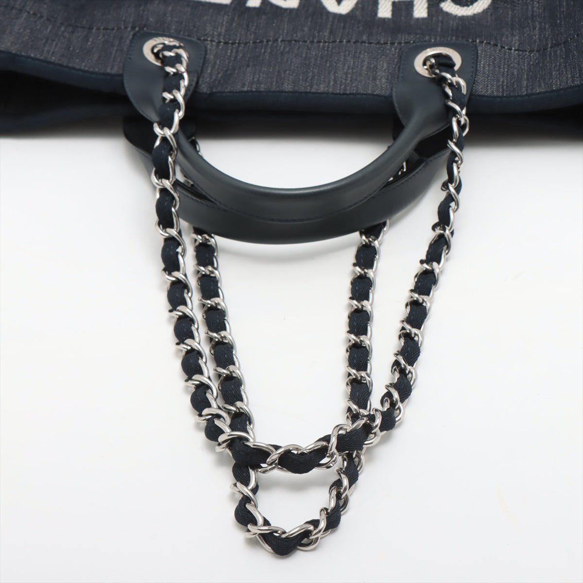Deauville MM Canvas & Leather Denim Blue Silver